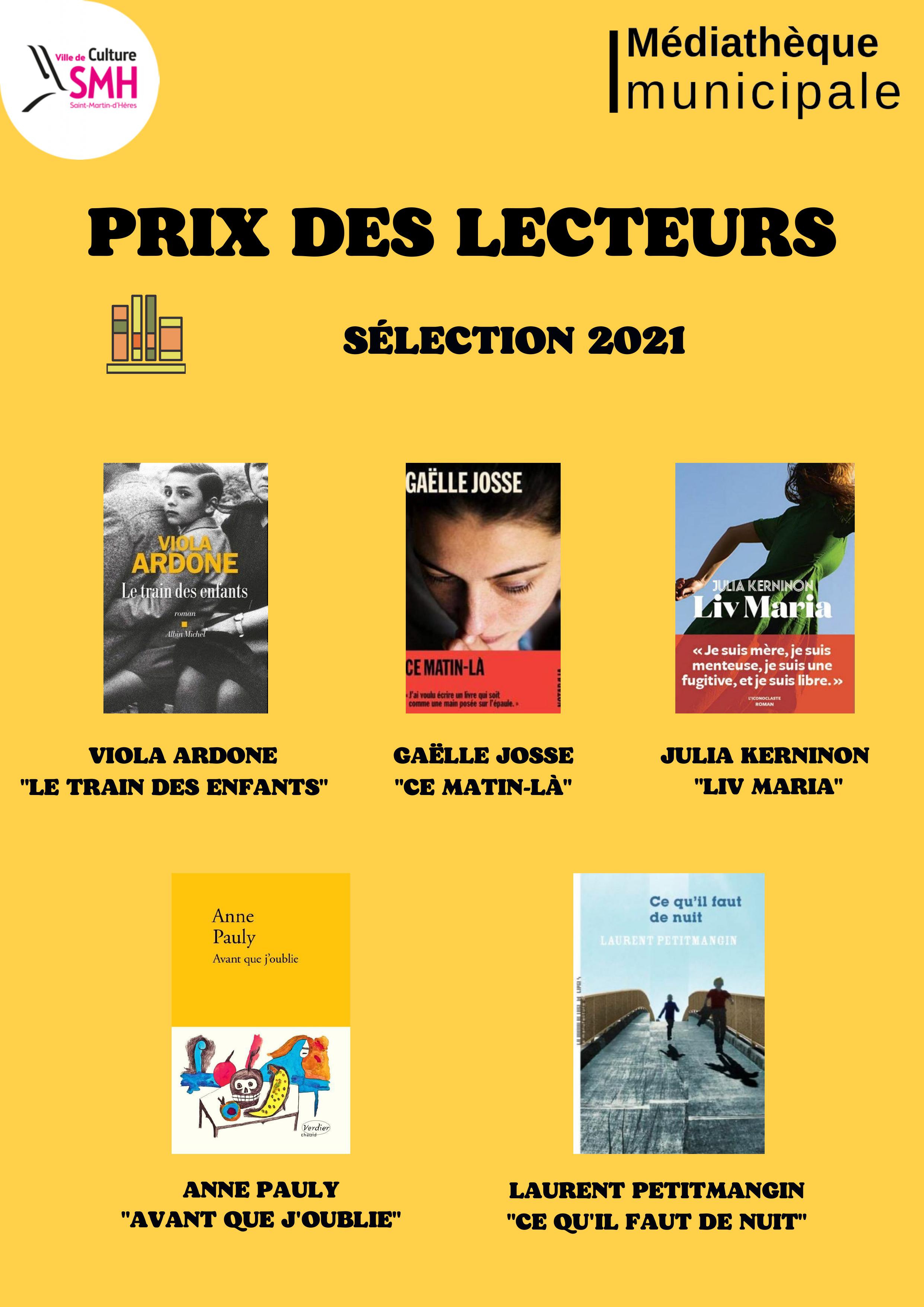 selection prix des lecteurs 2021 2022 