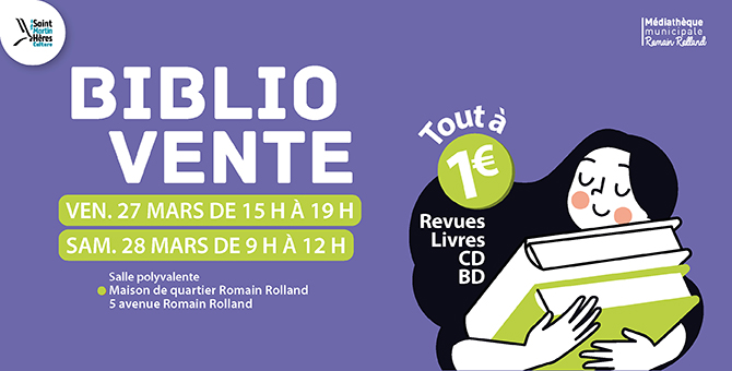 affiche bibliovent St martin d'hères le 27 mars de 15h à 19h et le 28 mars de 9h à 12h